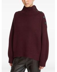 Yves Salomon - Button-Detail High-Neck Sweater - Lyst