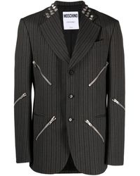 Moschino - Manteau boutonné à zips - Lyst