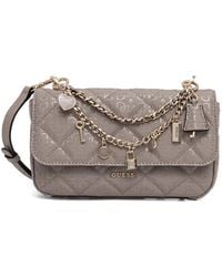 Guess - Libby Quilted Logo-Embossed Shoulder Bag - Lyst