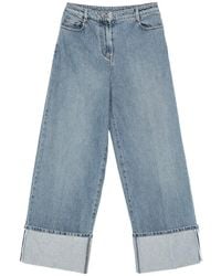 N°21 - Turn-Up Wide-Leg Jeans - Lyst