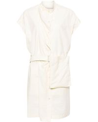 Lemaire - Draped-detail Belted Dress - Lyst