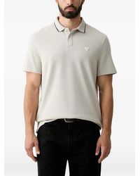 Guess - Logo-Patch Buttoned Polo Shirt - Lyst