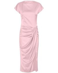 ROTATE BIRGER CHRISTENSEN - Ruched Cap-Sleeve Midi Dress - Lyst