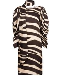 Nina Ricci - Midikleid mit Zebra-Print - Lyst
