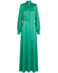 Danamé - Robe Longue À Col Noué Et Manches Longues - Lyst