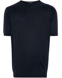 Tagliatore - Josh Fine-knit Silk T-shirt - Lyst