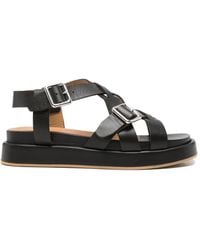 Anna F. - Buckle-Fastening Crossover-Strap Sandals - Lyst
