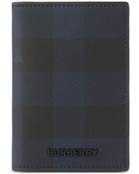 Burberry - Check-pattern Leather Card Holder - Lyst