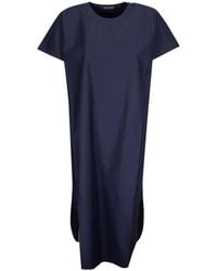 Sofie D'Hoore - Crew Neck Curved Hem Midi Dress - Lyst