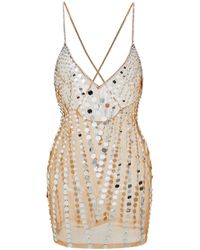 retroféte - Doorzichtige Mini-jurk Met Pailletten - Lyst