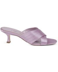 Manolo Blahnik - Crossover Satin Sandals - Lyst