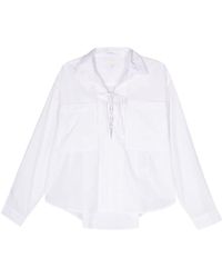 Mother - The Roomie Lace-up Blouse - Lyst