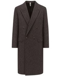Hevò - Martina Franca Herringbone Double-Breasted Coat - Lyst