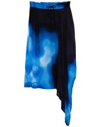 Y's Yohji Yamamoto - Abstract-Print Asymmetric Skirt - Lyst