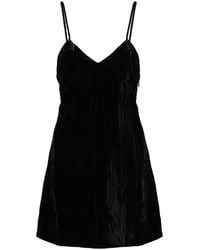 Saint Laurent - Velvet Mini Dress - Lyst