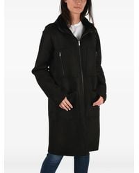 DIESEL - Hooded Zip-Up Leather Coat - Lyst