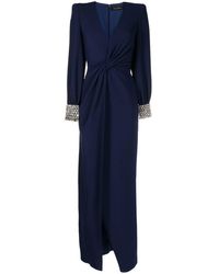 Jenny Packham Lalala Crystal-embellished Gown - Blue