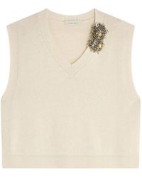 Liviana Conti - Gilet Abilene À Col V Et Ornements En Cristal - Lyst