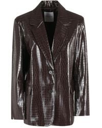 Isabelle Blanche - Blazer Met Krokodillen-Reliëf - Lyst