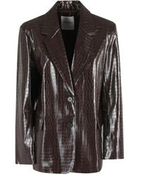 Isabelle Blanche - Crocodile-Effect Blazer - Lyst