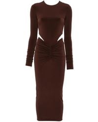 ANDAMANE - Heloise Cut-Out Ruched Midi Dress - Lyst