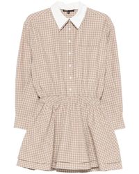 Maje - Checked Cotton Mini Dress - Lyst