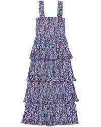 Ganni - Floral-print Layered Midi Dress - Lyst