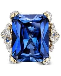 Anabela Chan - 18kt Gold Vermeil Kashmir Cinderella Sapphire And Diamond Ring - Lyst