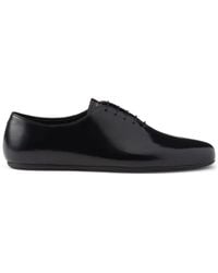 Prada - Brushed-leather Lace-up Shoes - Lyst