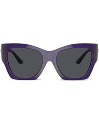 Versace - Logo-Plaque Square-Frame Sunglasses - Lyst
