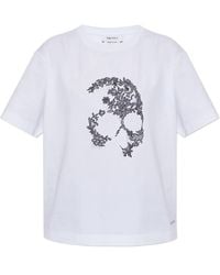 McQueen - Lace-Skull T-Shirt - Lyst