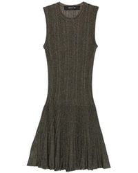 FEDERICA TOSI - Robe Mi-Longue Côtelée À Design Sans Manches - Lyst