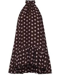 Cara Cara - Polka-Dot Ruffled Mini Dress - Lyst