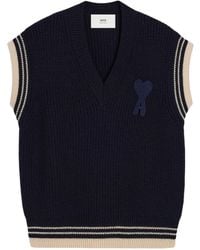Ami Paris - Ribbed Sleeveless Jumper - Lyst