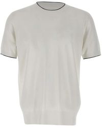 Kangra - Short-Sleeve Ribbed-Edge Sweater - Lyst