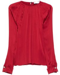 Lanvin - Blusa Plissettata A Maniche Lunghe - Lyst