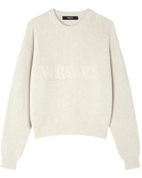 Versace - Textured-Logo Sweater - Lyst