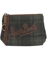 MC2 Saint Barth - Mini Aline Embroidered Tartan Clutch Bag - Lyst