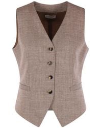 Alberto Biani - Button-Up Waistcoat - Lyst