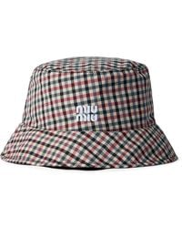 Miu Miu - Vichy Bucket Hat - Lyst