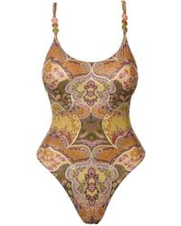 SOFIA ERHAN - Aurelia Beaded Printed Swimsuit - Lyst