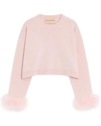 Valentino Garavani - Feather-Detail Cashmere Sweater - Lyst