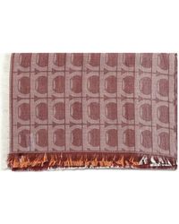 Ferragamo - Gancini Colourblock Frayed-Edge Scarf - Lyst