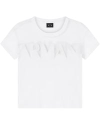ARMANI EXCHANGE - Embossed-Logo Round-Neck T-Shirt - Lyst