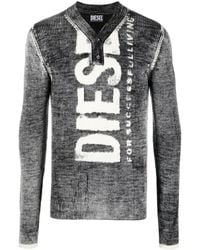 DIESEL - K-Atullus Long-Sleeved Ribbed T-Shirt - Lyst