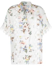 Zimmermann - T-Shirt Mit Spitzenbesatz - Lyst