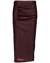 Rabanne - Buttoned Leather Midi Skirt - Lyst