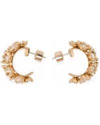 Maje - Rhinestone Flower Hoop Earrings - Lyst