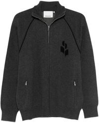Isabel Marant - Zip-Up Logo Sweater - Lyst