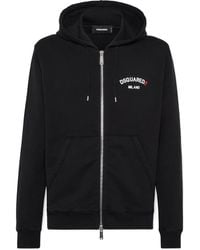 DSquared² - Logo-Print Zip-Up Hoodie - Lyst